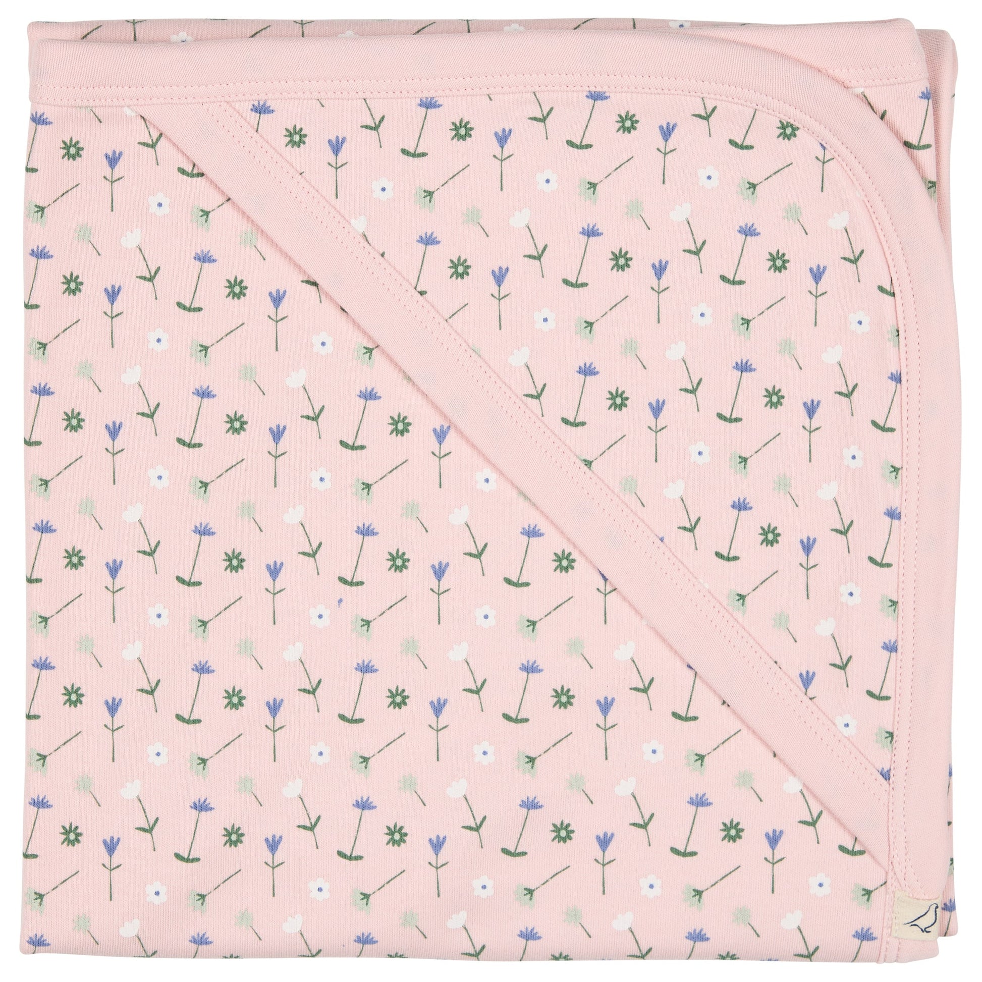 Pigeon Organics Hooded Blanket Pink Flowers