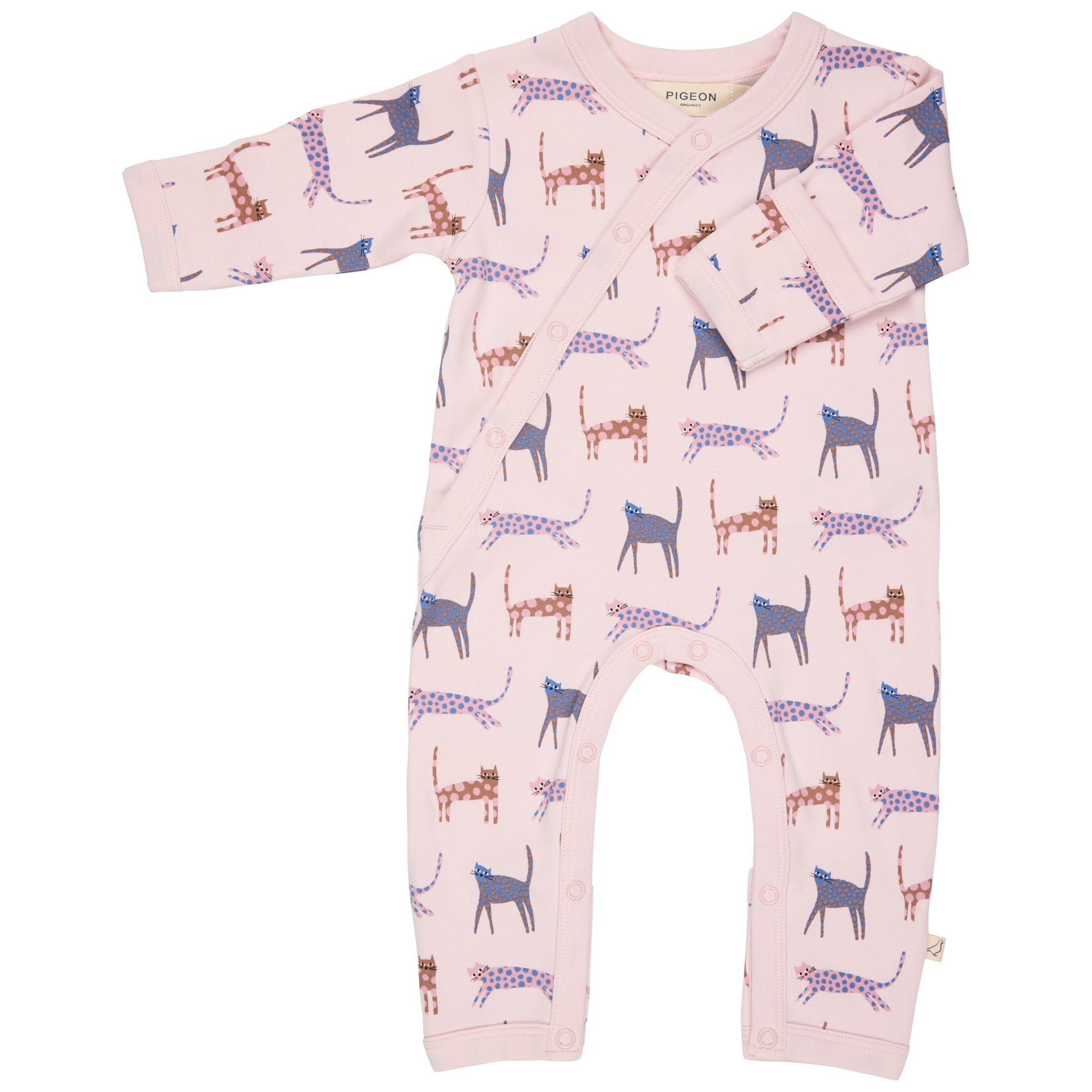 Pigeon Organics Kimono Romper Cats