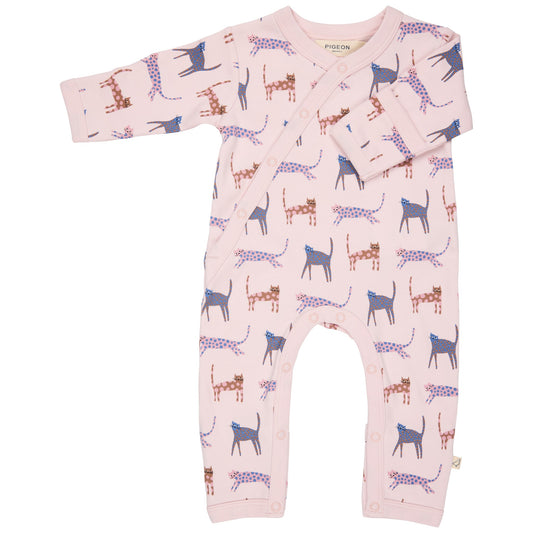 Pigeon Organics Kimono Romper Cats