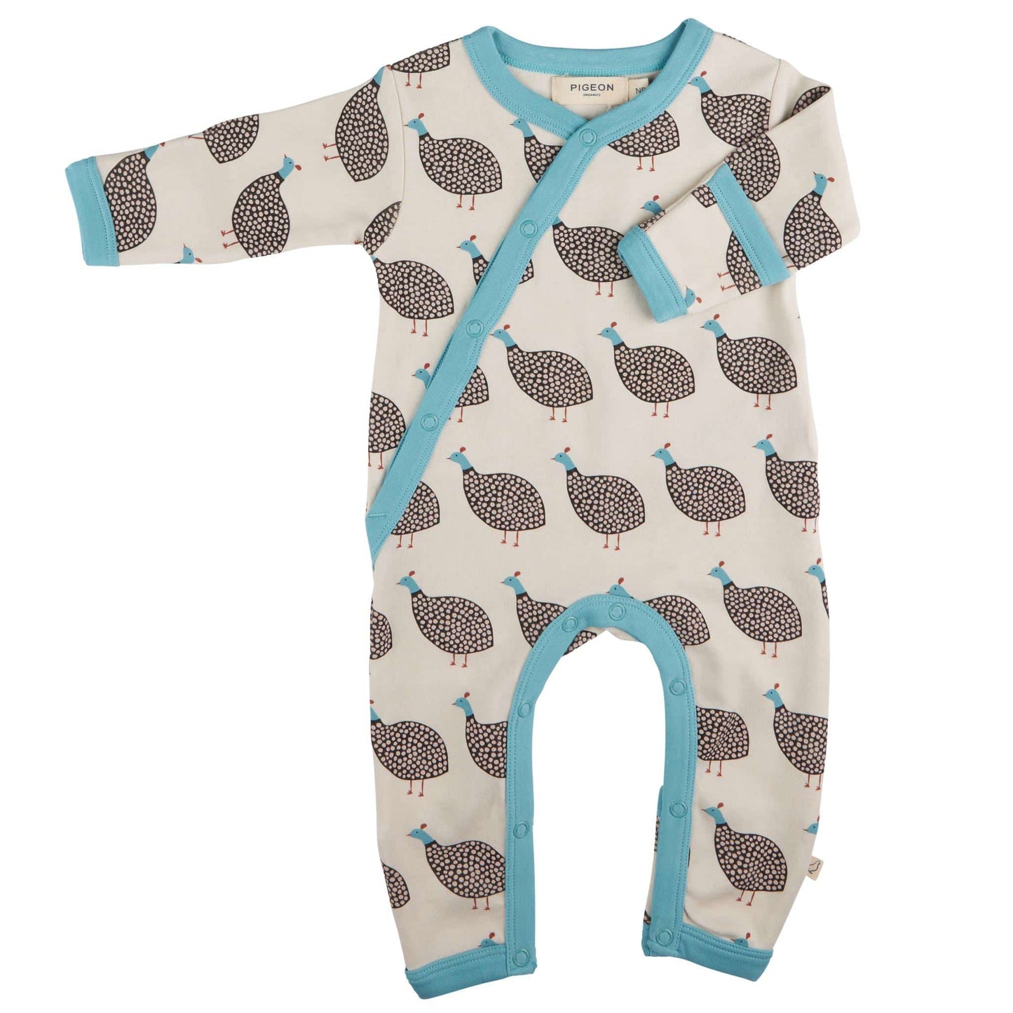 Pigeon Organics Kimono Romper Guinea Fowl