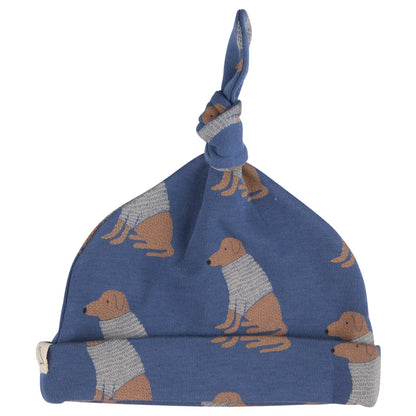 Pigeon Organics Knotted Hat Newborn Labrador Night Blue