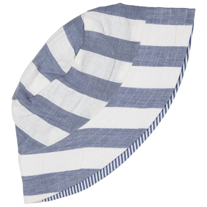 Pigeon Organics Reversible Sun Hat Seersucker Stripe Blue