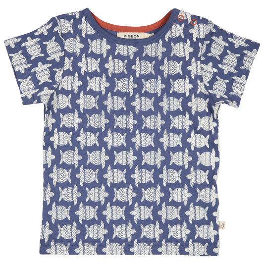 Pigeon Organics Short Sleeve T-Shirt Turtles Indigo