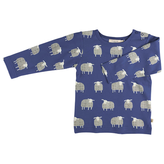 Pigeon Organics Long Sleeve T-Shirt Sheep Blue