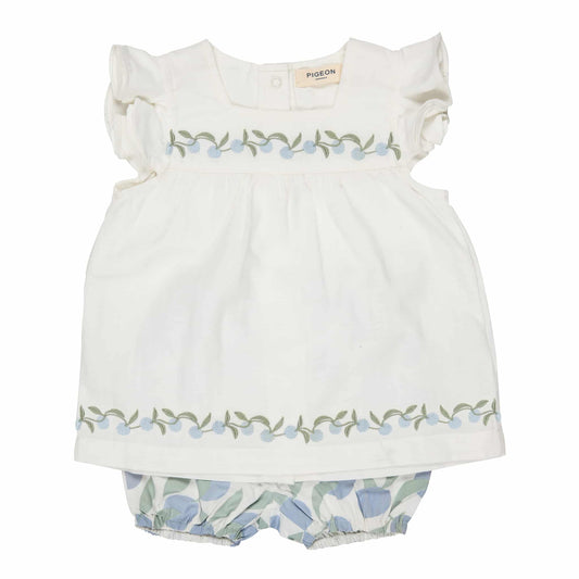 Pigeon Organics Tunic Set White Embroidered