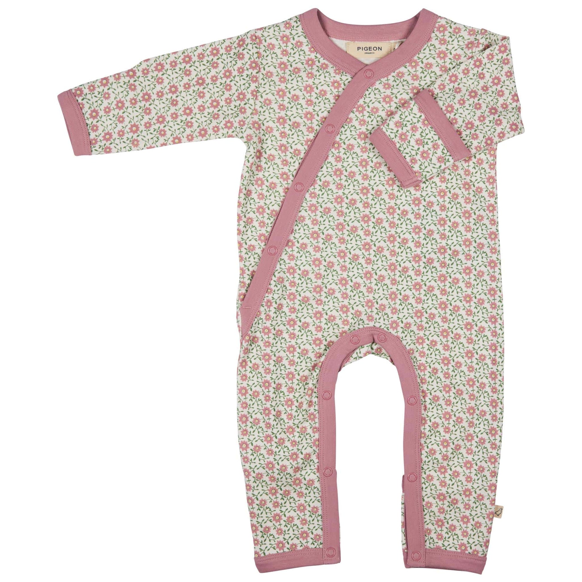 Pigeon Organics Kimono Romper Ditsy Pink