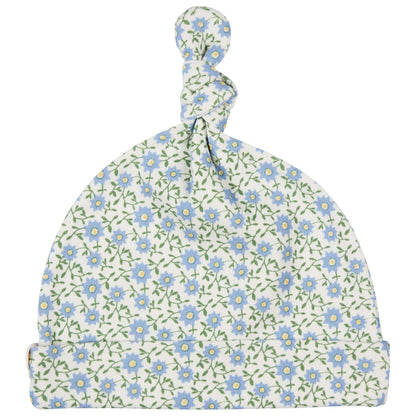 Pigeon Organics Knotted Hat Ditsy Blue