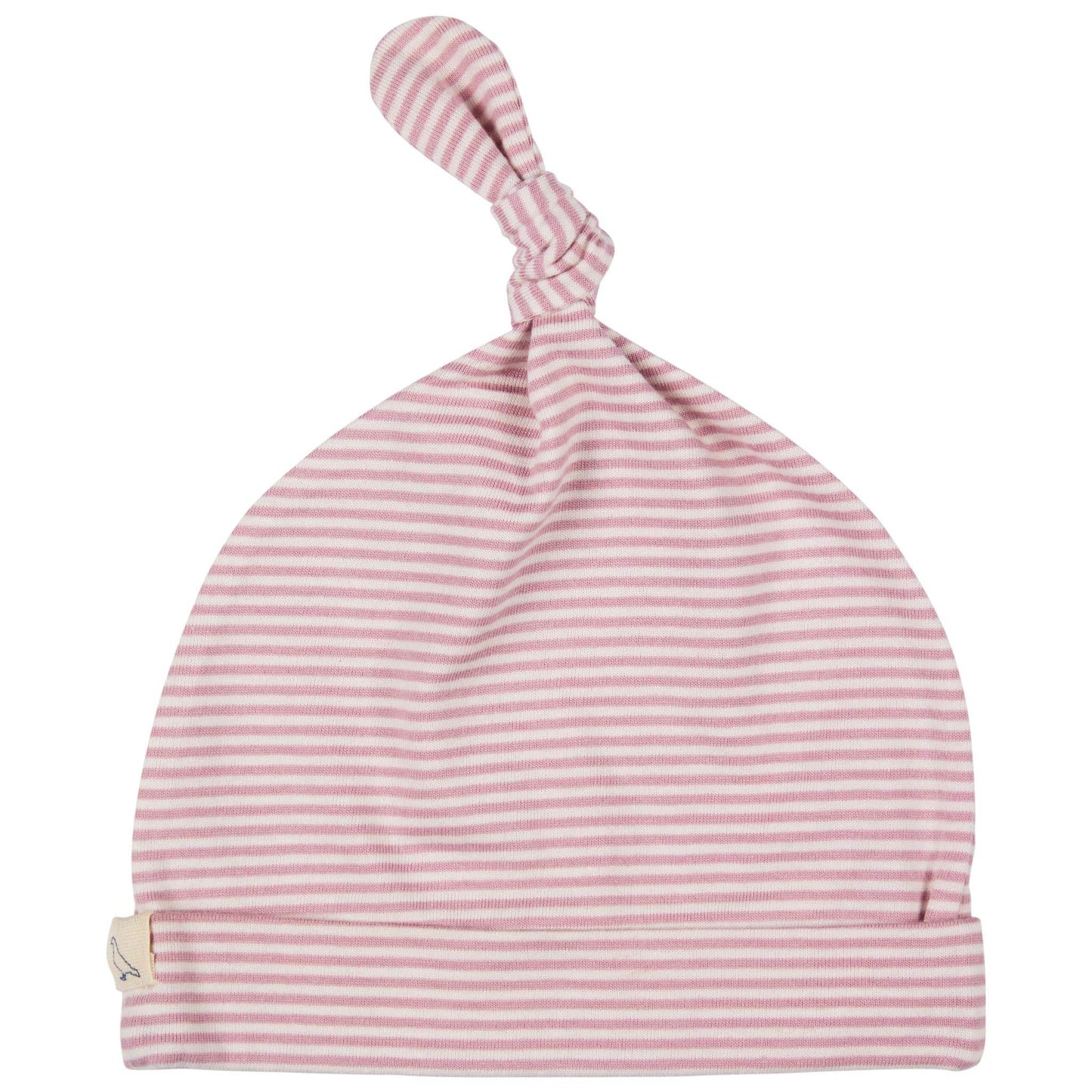 Pigeon Organics Knotted Hat Fine Strip Pink