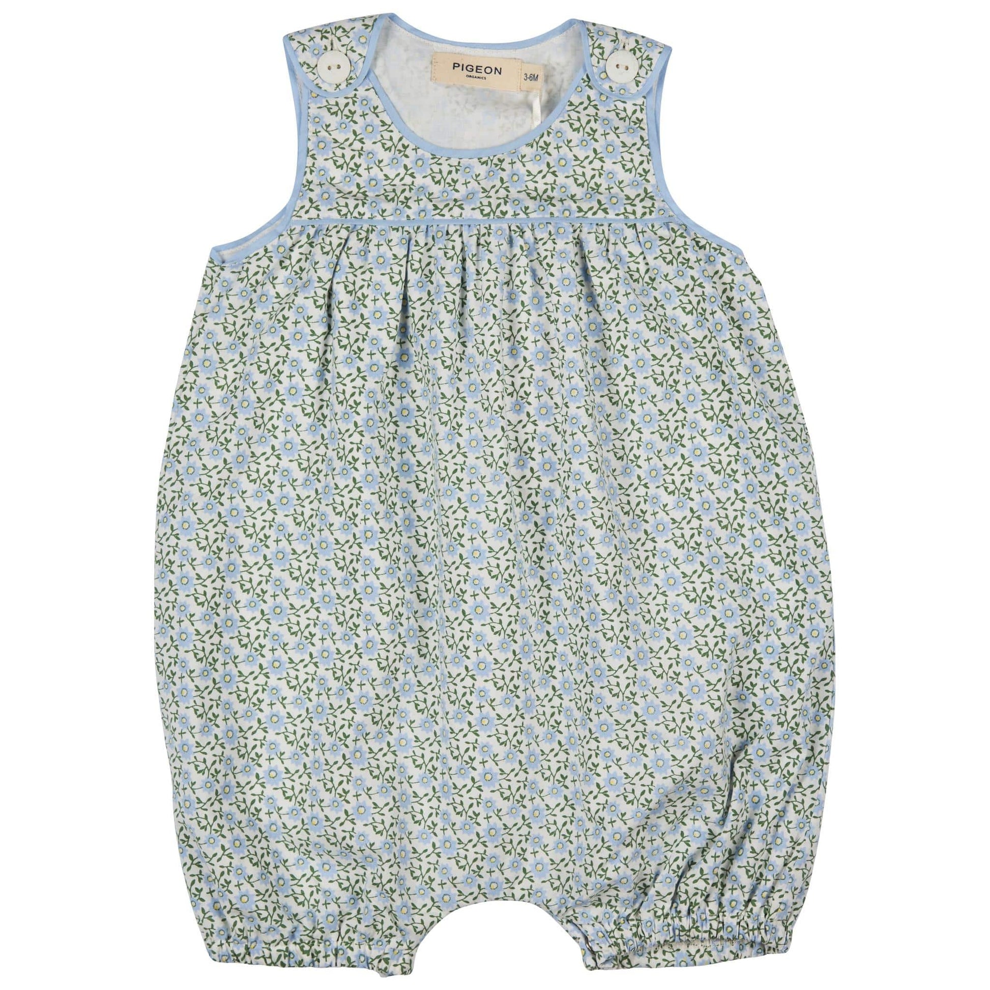 Pigeon Organics Baby Playsuit Ditsy Blue