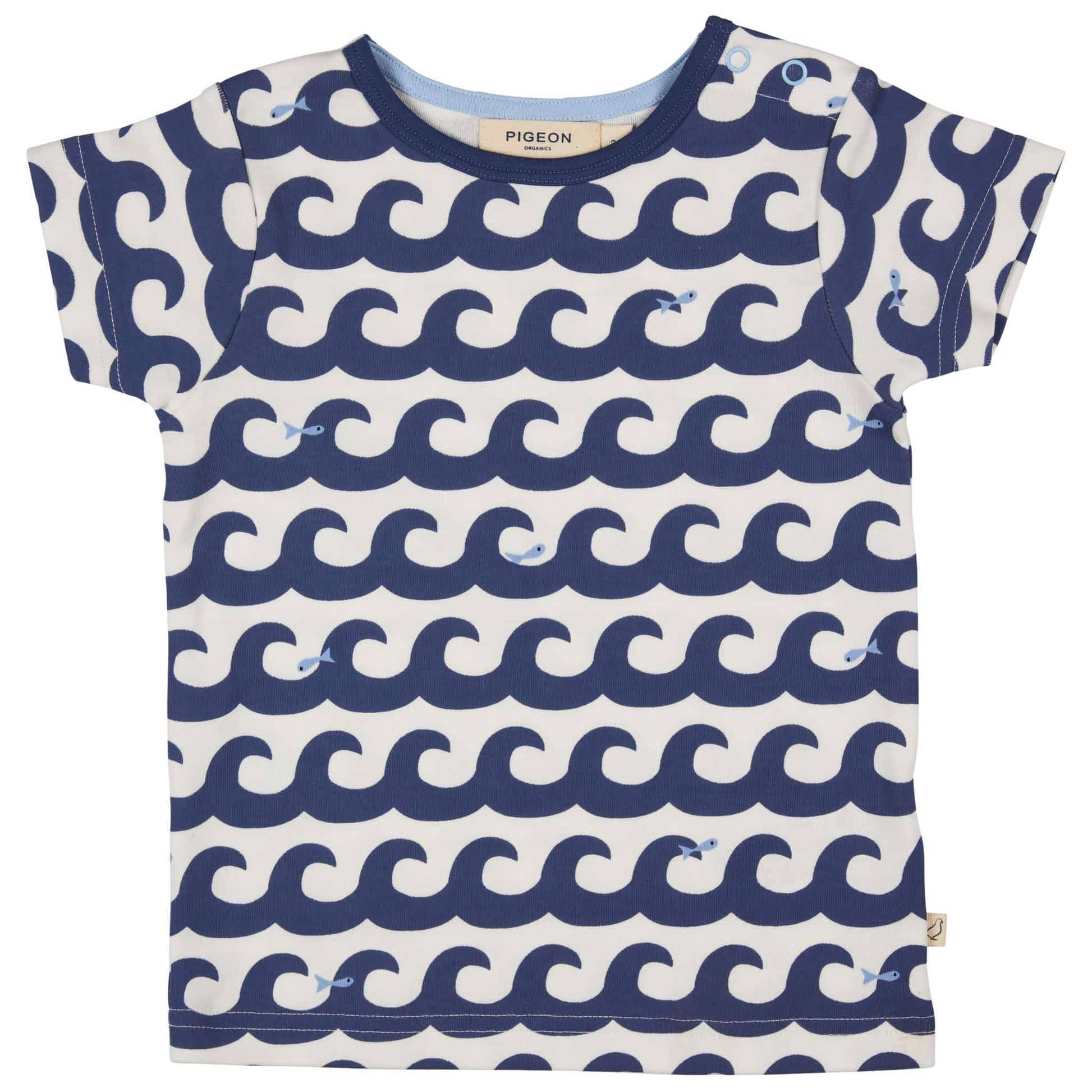 Pigeon Organics Short Sleeve T-Shirt Navy Waves