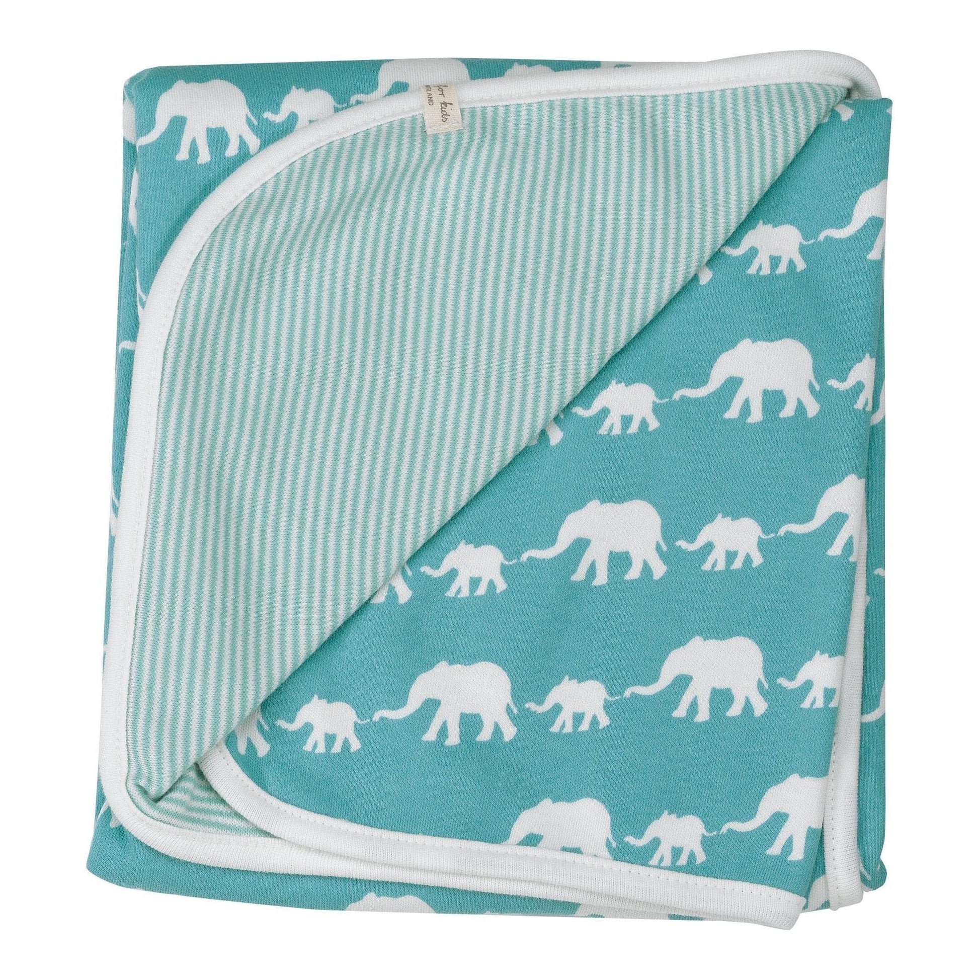 Pigeon Organics Blue Elephant Blanket