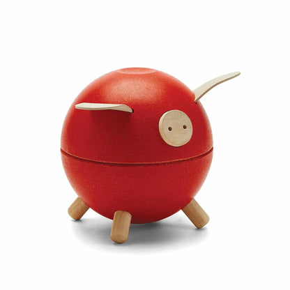 Plan Toys Piggy Bank Red Front