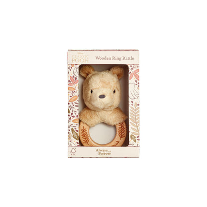 Rainbow Designs Always and Forever Collection Winnie the Pooh Wooden Ring Rattle Box