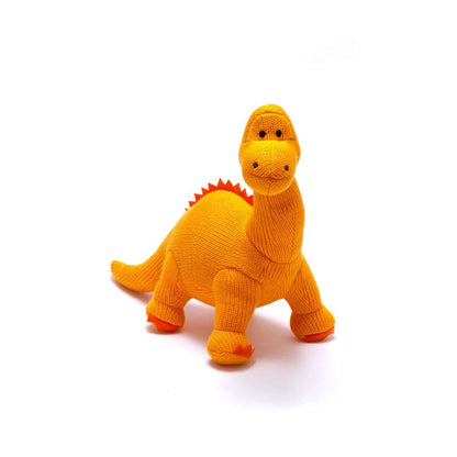 Best Years Diplodocus Knitted Dinosaur Baby Rattle Orange