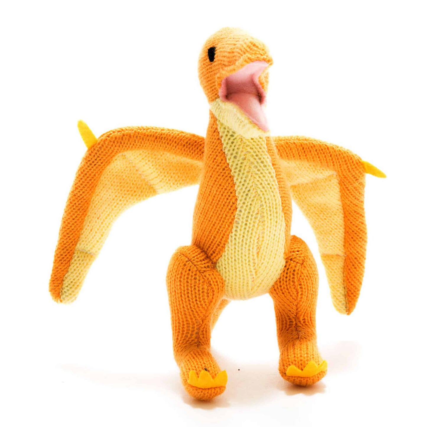 Best Years Pterodactyl Knitted Dinosaur Baby Rattle Yellow