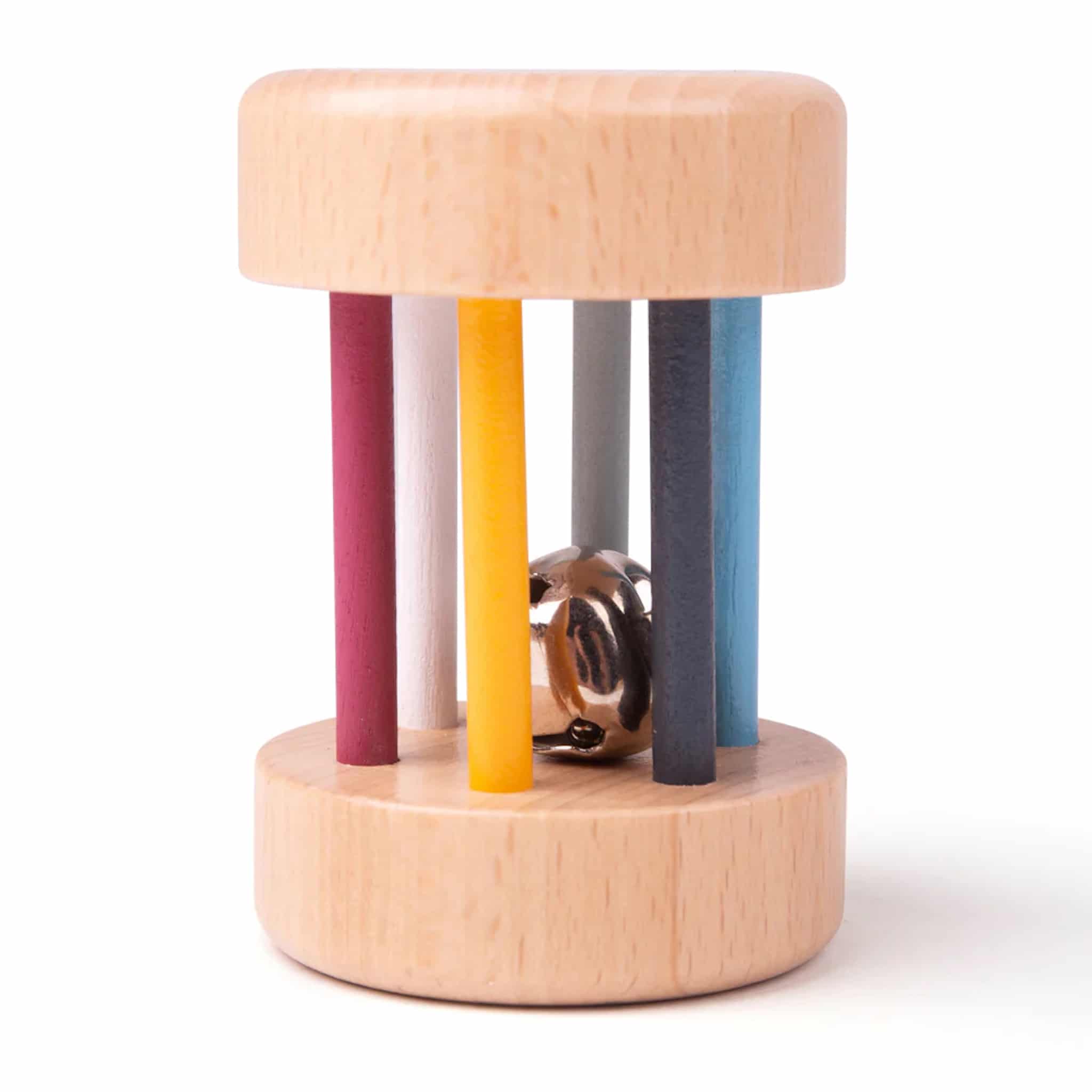 Paper Roll Rattle Bigjigs - Wooden Roll Rattle – Bronwyn's Baby