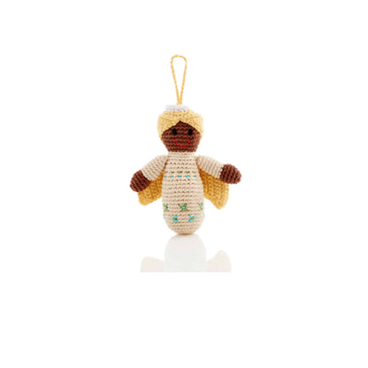 Pebble Crochet Christmas Decoration Cream Angel