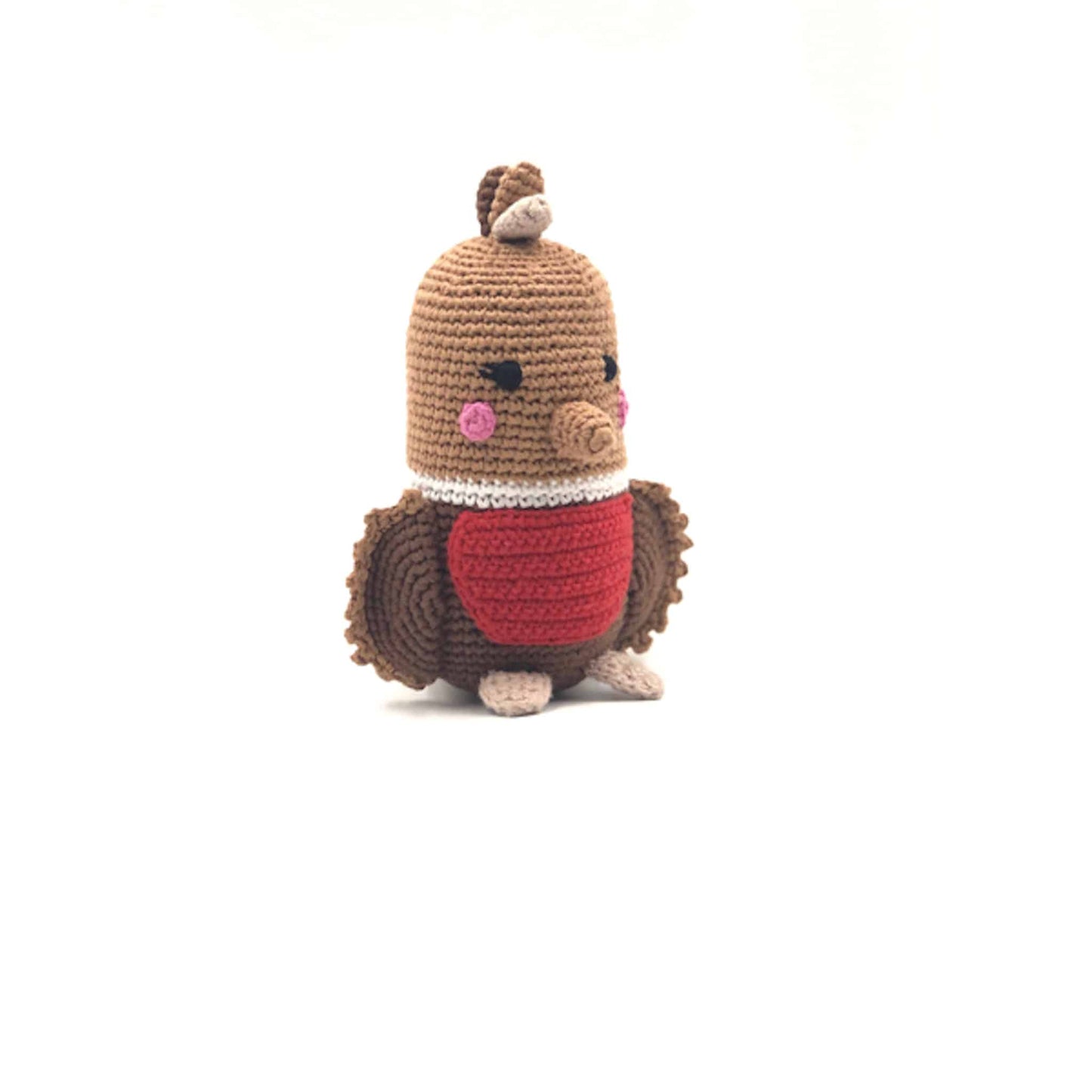 Pebble Crochet Robin Cotton Baby Rattle