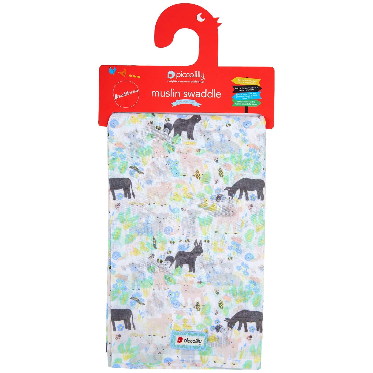 Piccalilly - Muslin Swaddle Country Friends