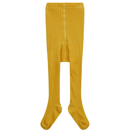 Piccalilly Ribbed Tights Mustard