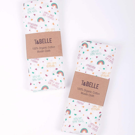 T & Belle Muslin Squares Positive Mum Affirmations