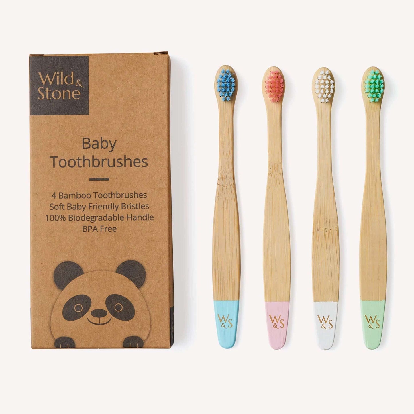 Wild and Stone - Baby Bamboo Toothbrush - 4 Pack - Extra Soft