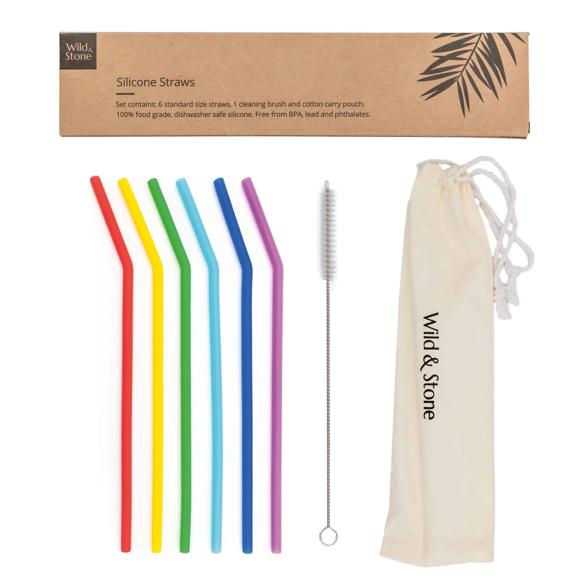 Wild and Stone - Silicone Drinking Straws - 6 Pack