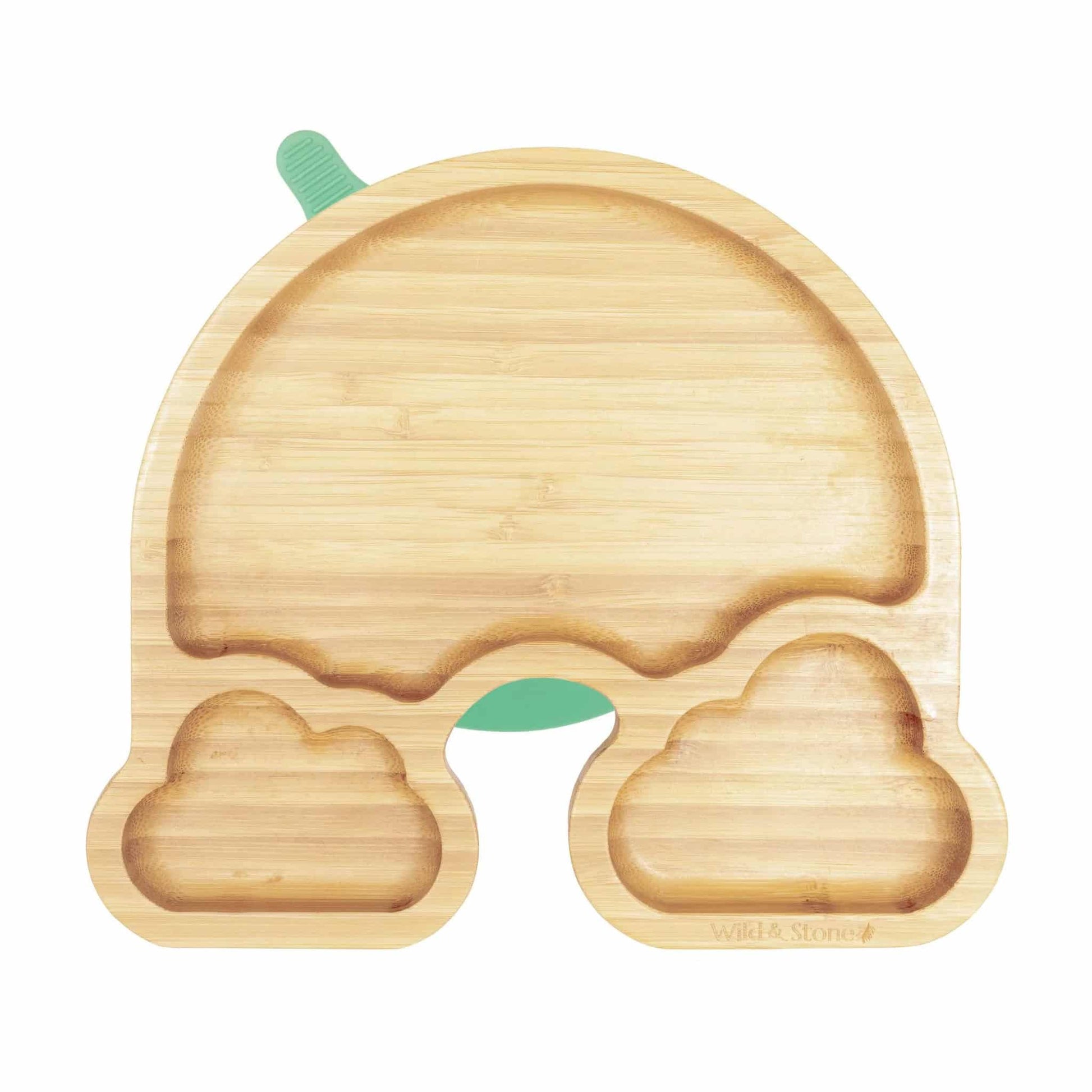 Wild and Stone - Baby Bamboo Weaning Suction Section Plate Green