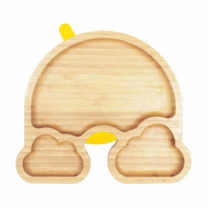 Wild and Stone - Baby Bamboo Weaning Suction Section Plate Yellow