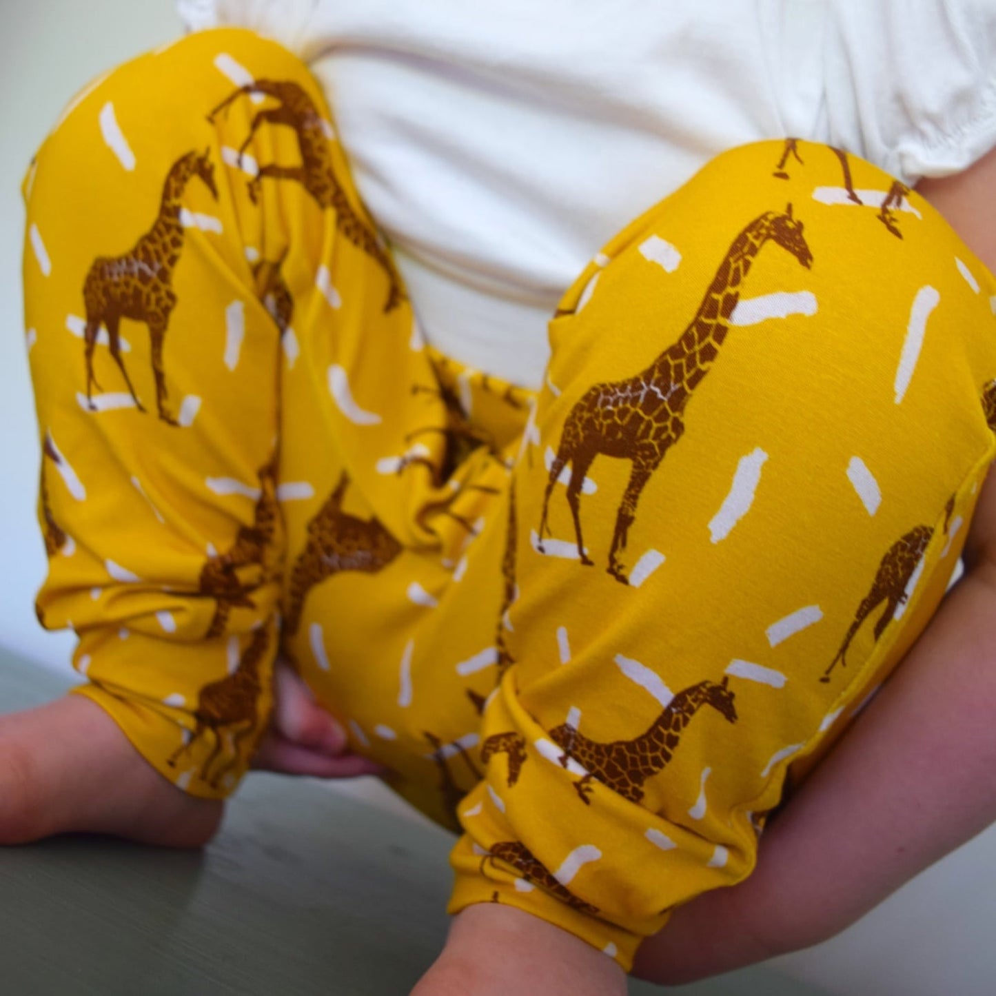 KJF Clothing Organic Leggings Mustard Giraffes